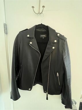 Mackage Black Leather Biker Jacket